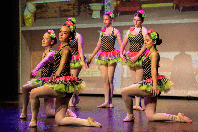 Dancers in traditional dance costumes, Rachel Jasmin Dance School.
