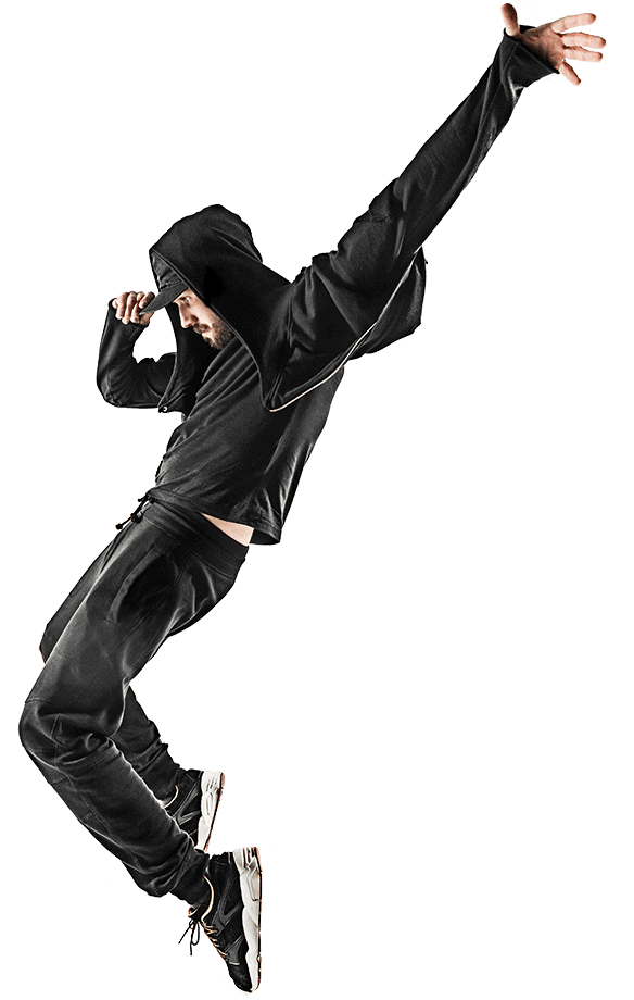Hip hop dancer in motion