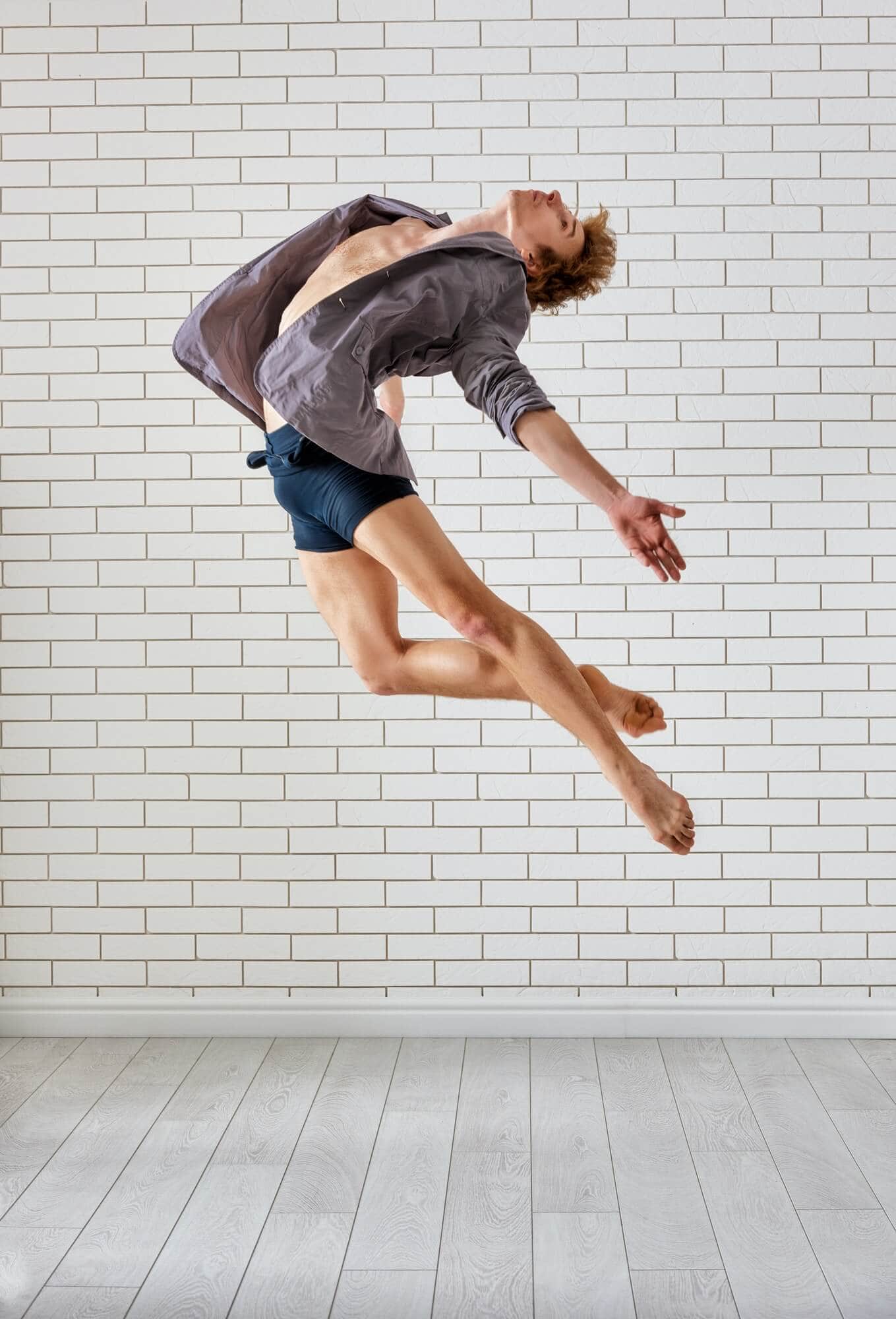 Barre work in a dance studio.
